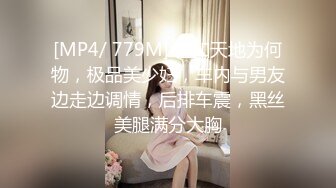 [MP4/ 779M] 不知天地为何物，极品美少妇，车内与男友边走边调情，后排车震，黑丝美腿满分大胸