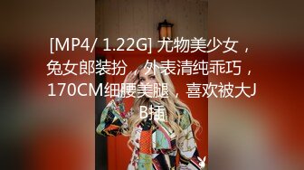 [MP4/ 1.22G] 尤物美少女，兔女郎装扮，外表清纯乖巧，170CM细腰美腿，喜欢被大JB插