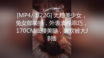 [MP4/ 1.22G] 尤物美少女，兔女郎装扮，外表清纯乖巧，170CM细腰美腿，喜欢被大JB插