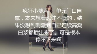 ❤️疯狂小萝莉❤️单元门口自慰，本来想着忍住不喷的，结果没想到刺激到自己连续高潮 白浆都插出来了。可是根本停不下来啊