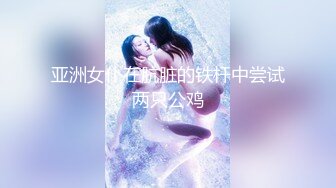 亚洲女仆在肮脏的铁杆中尝试两只公鸡