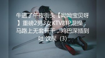 牛逼了午夜街头【呦呦宝贝呀】重磅2男3女KTV群P混操，马路上无套开干，鸡巴深插到吐 饮尿  (3)